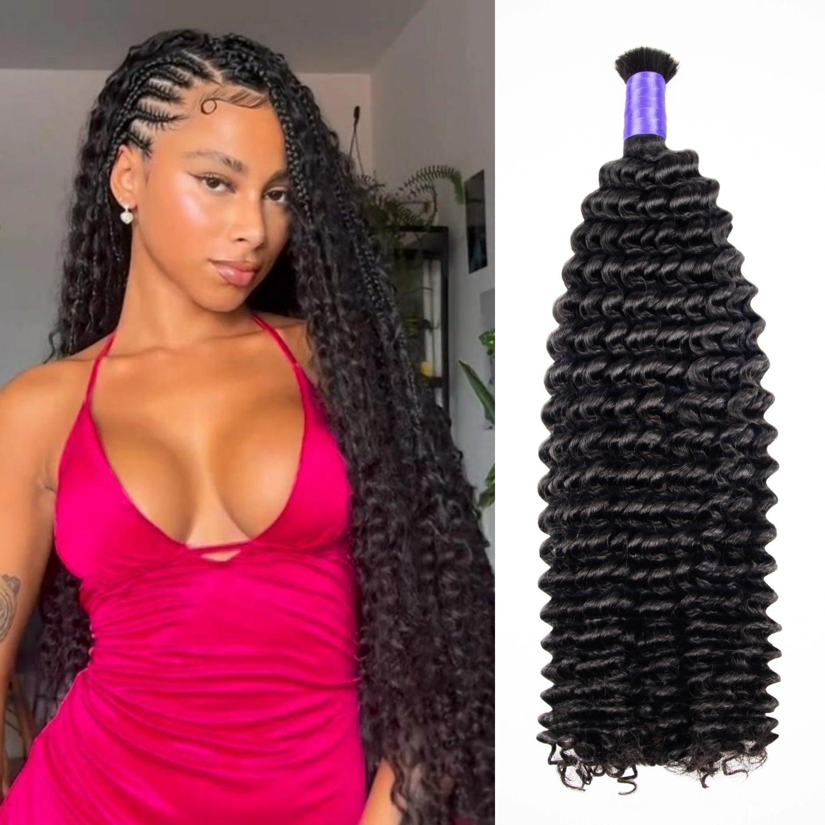 Kinky Curly Human Braiding Hair Bulk Hair Extensions Waviy Hair