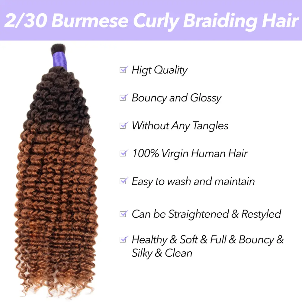 2/30 Burmese Curly Braiding Hair