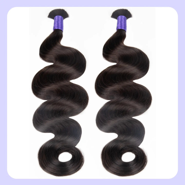 two #2 body wave braiding human hair
