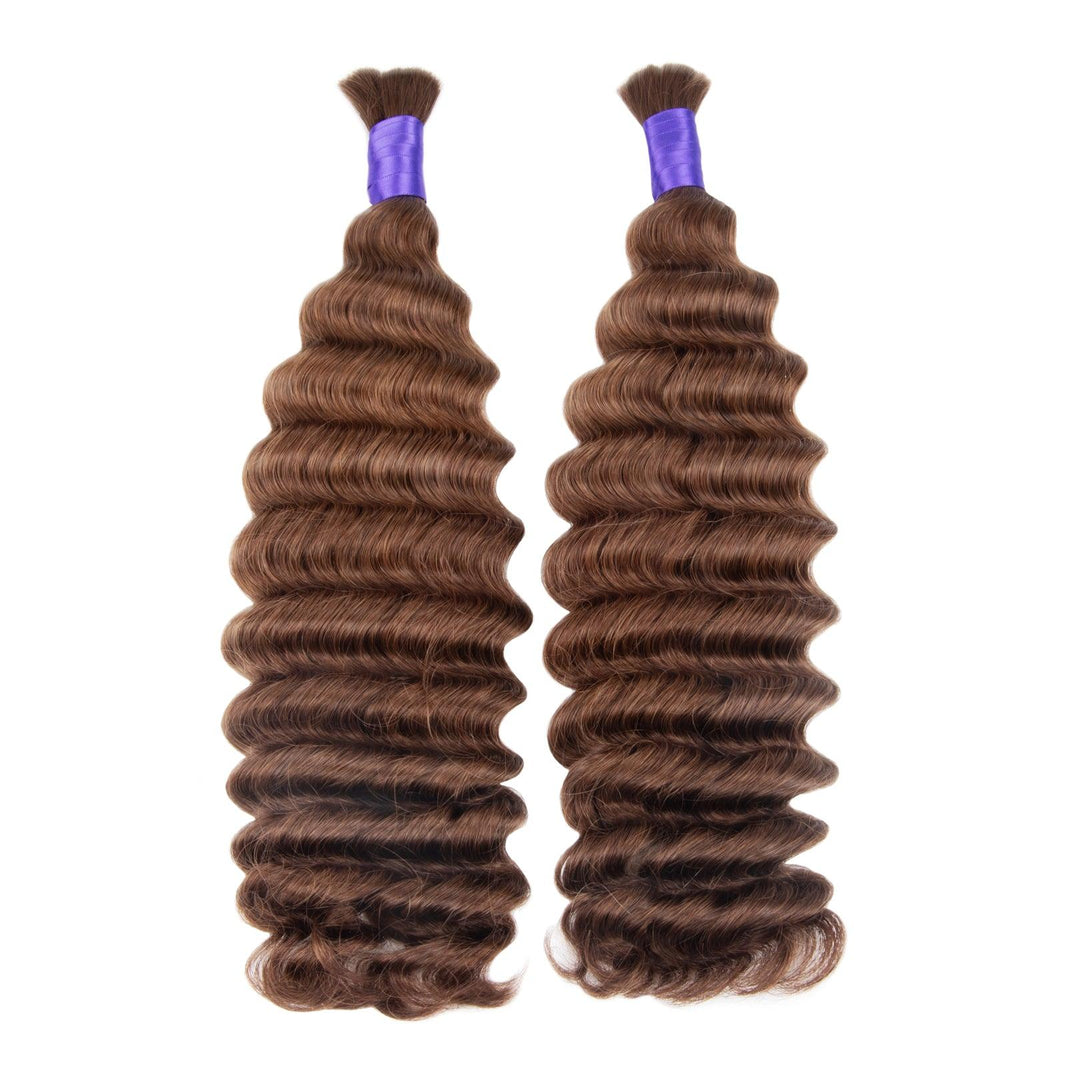 Two color 4 braiding hair bundles displayed vertically side by side