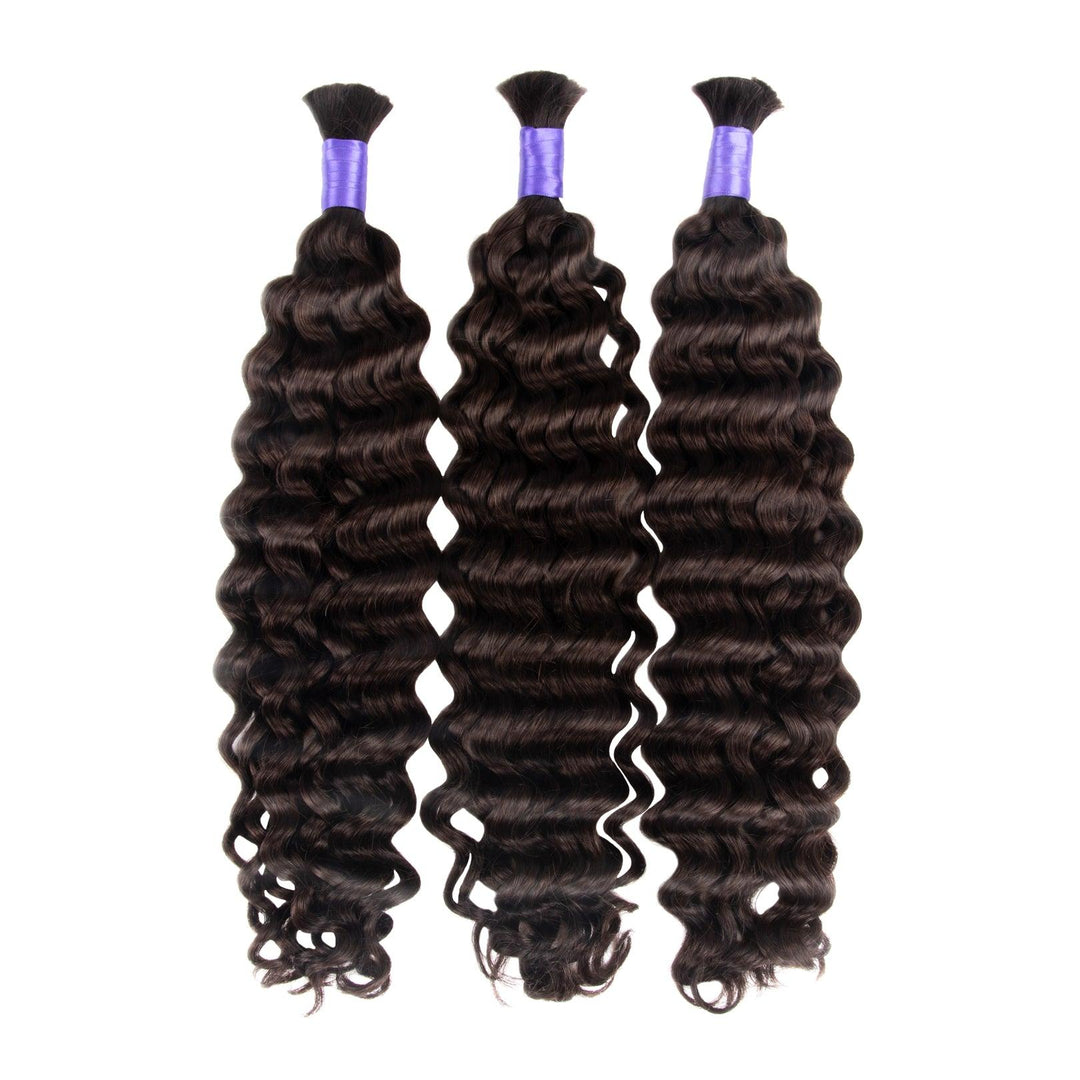 Color 2 Braiding Hair Dark Brown Spanish Curly Bulk Human Hair