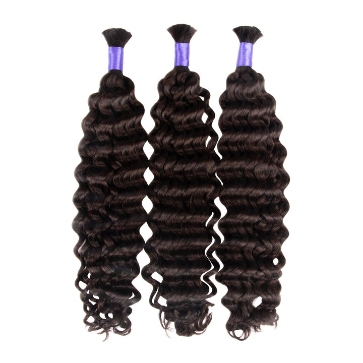 Color 2 Braiding Hair Dark Brown Spanish Curly Bulk Human Hair