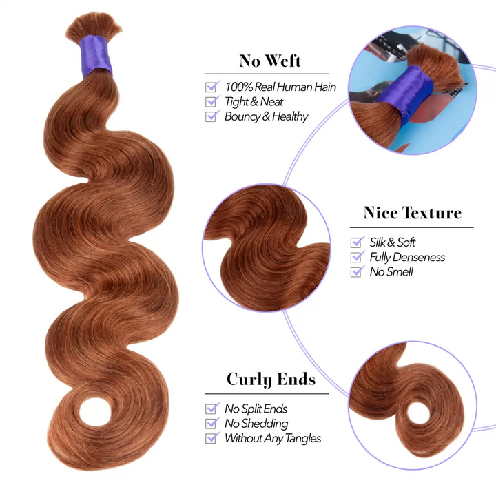 Color 30 Body Wave Human Braiding Hair