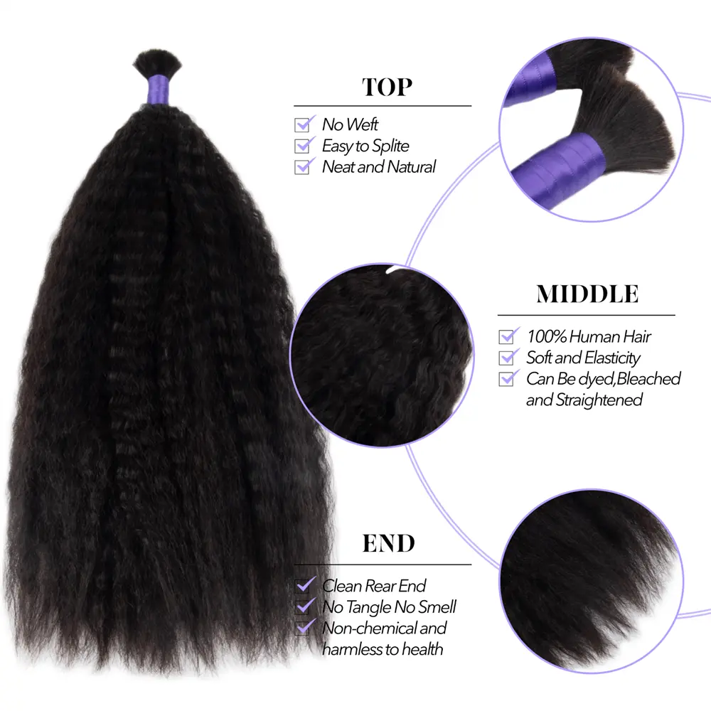 human hair for braiding wet and wavy product features displayed