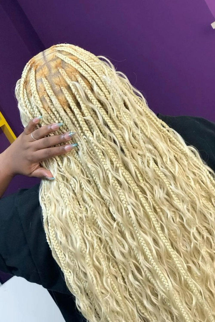 blonde knotless braids