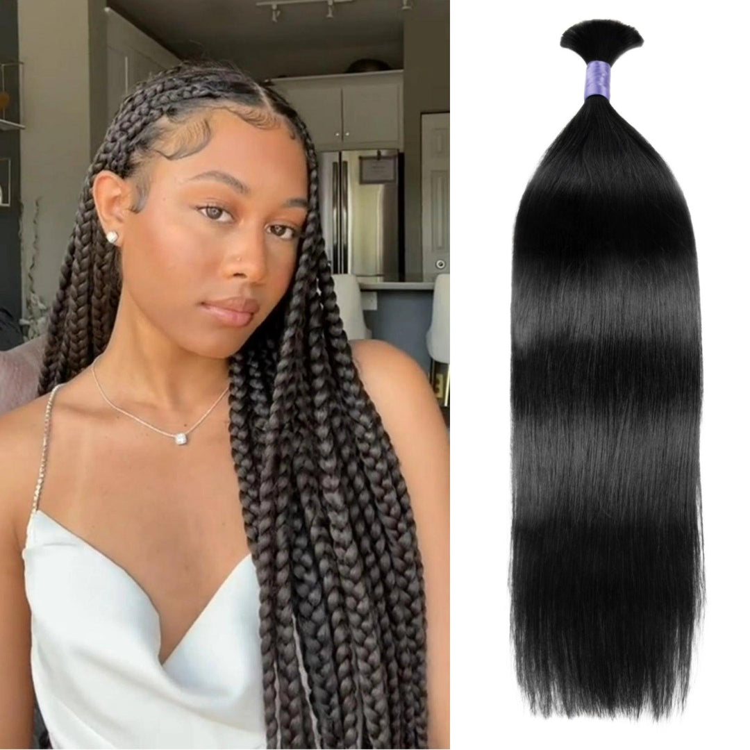 bone straight bulk human braiding hair