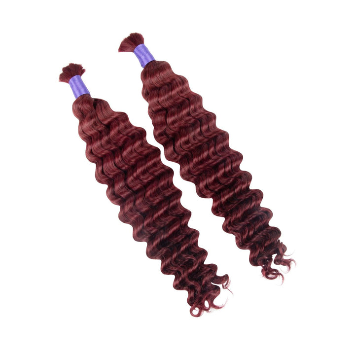 burgundy braiding hair for human deep wave