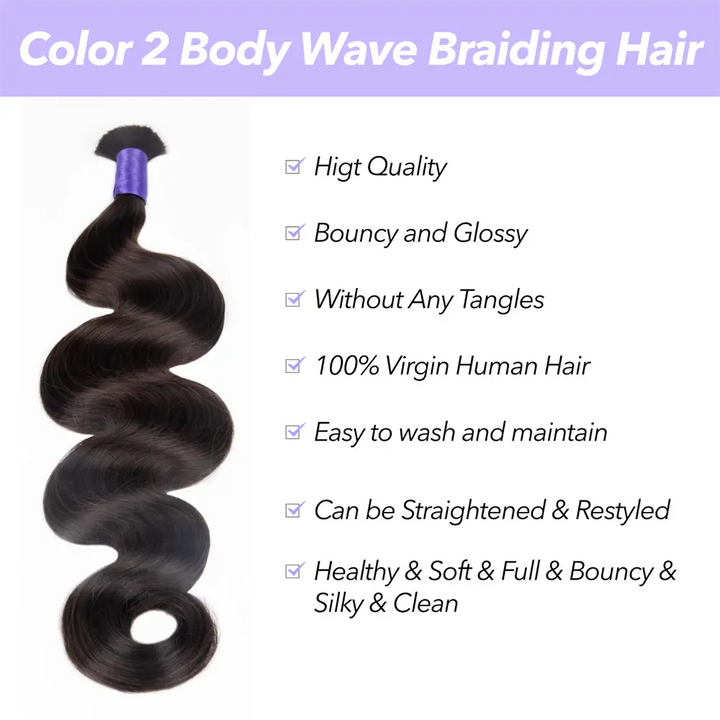 color 2 body wave braiding hair braids