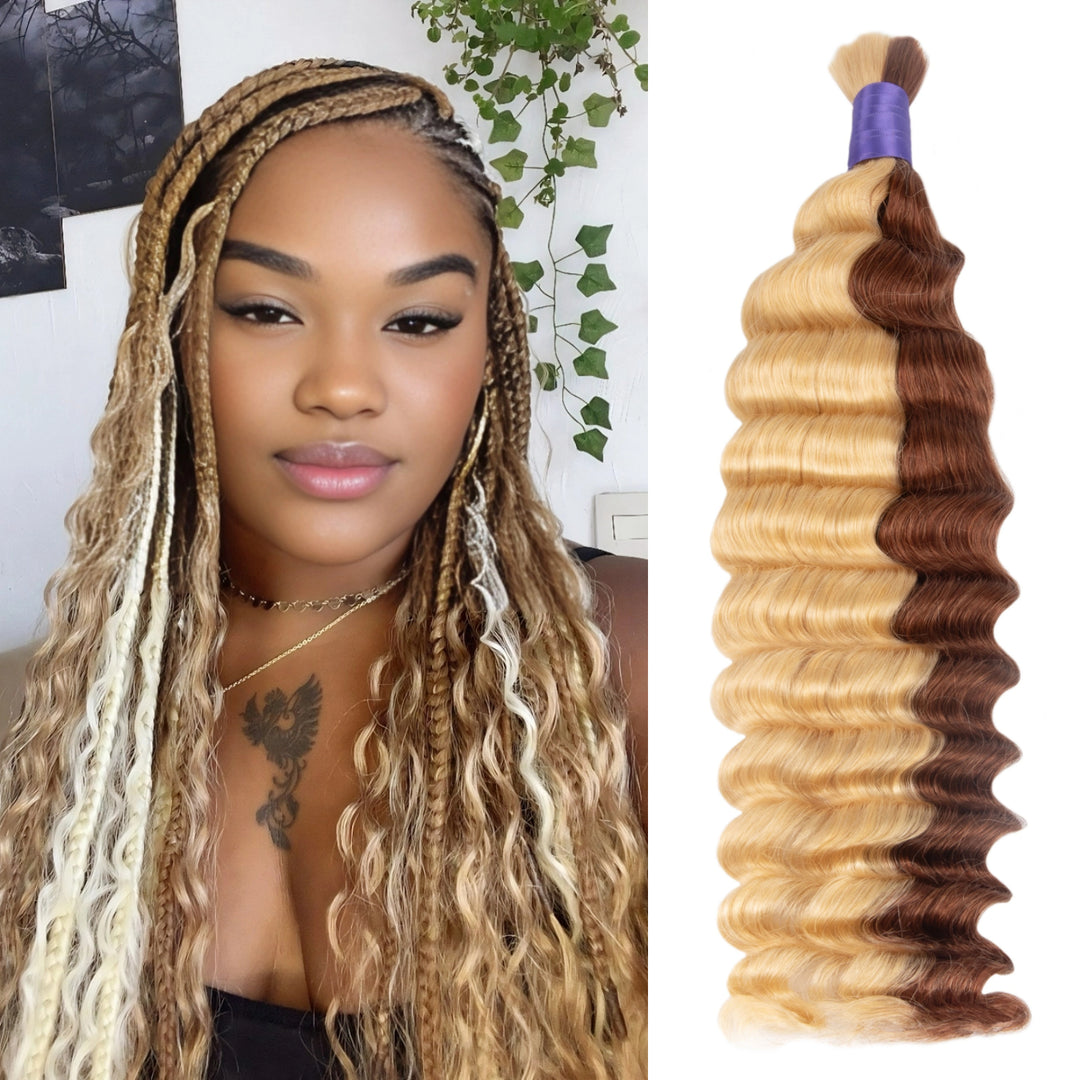 color 30/613 braiding hair deep wave