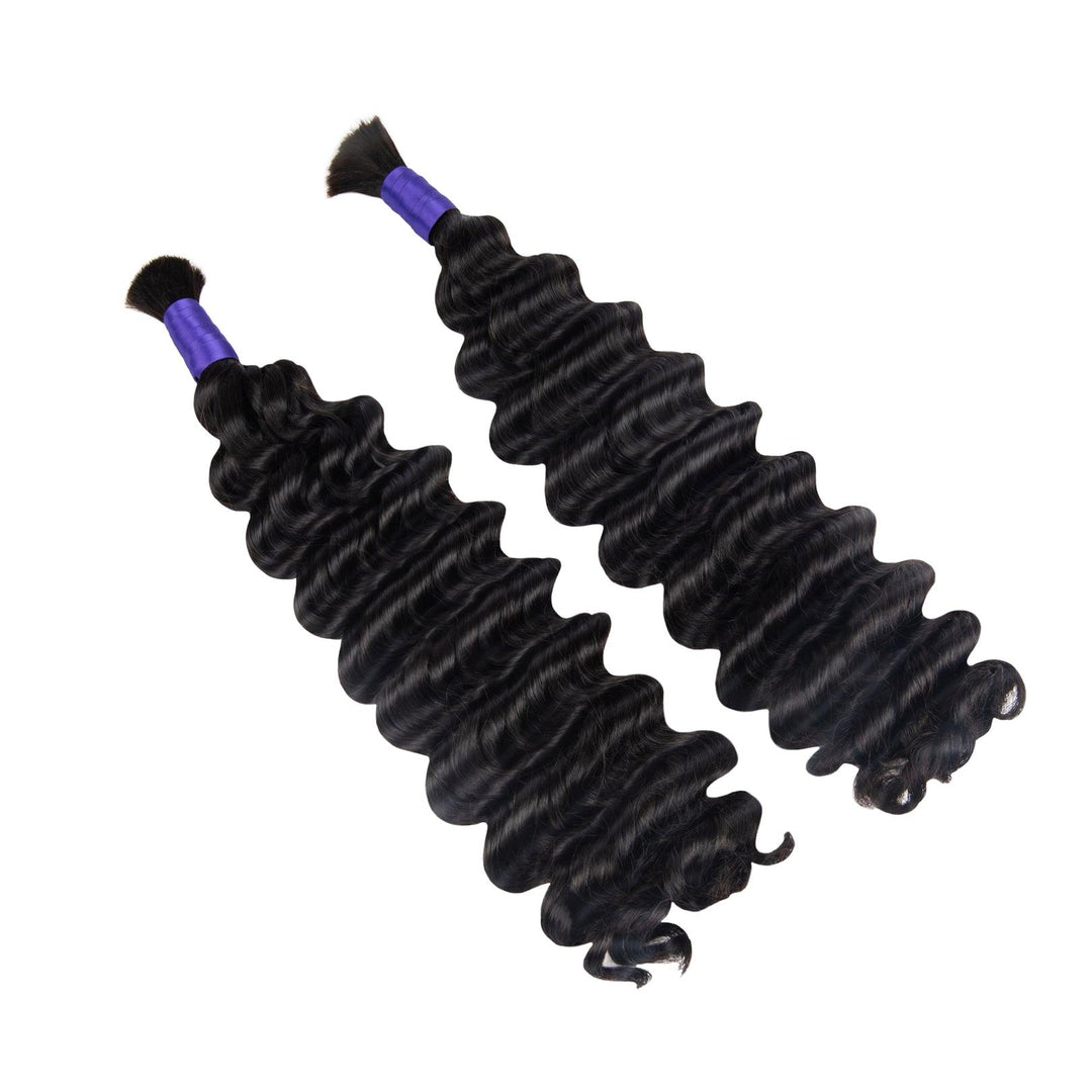 double drawn deep wave human braiding hair