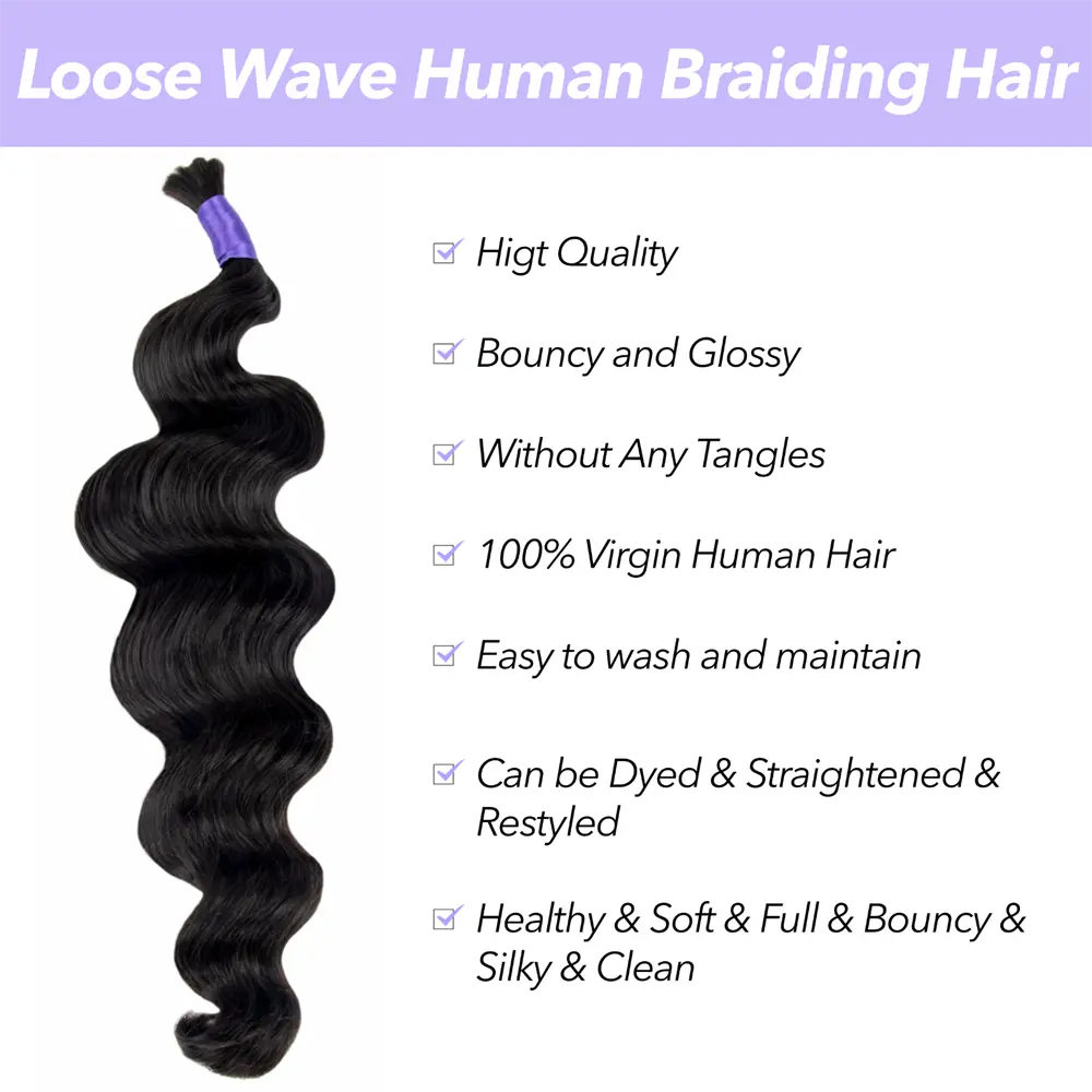 double drawn loose wave braiding hair