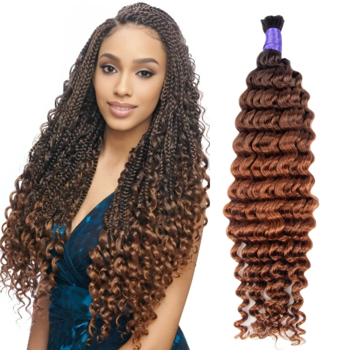 mix color deep curly human braiding hair