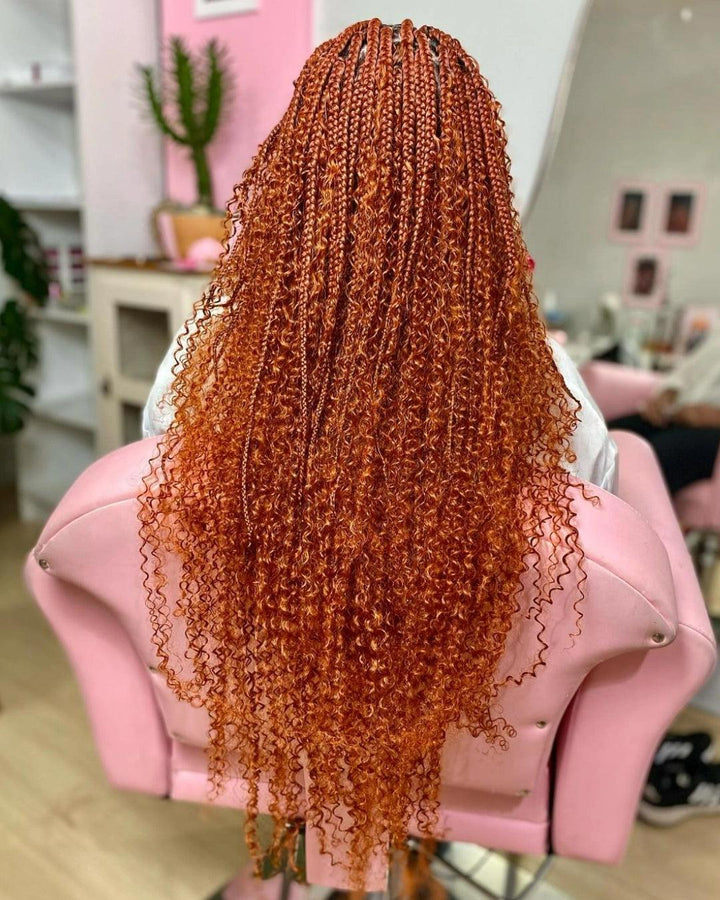 orange braiding hair boho knotless braids hairstyles