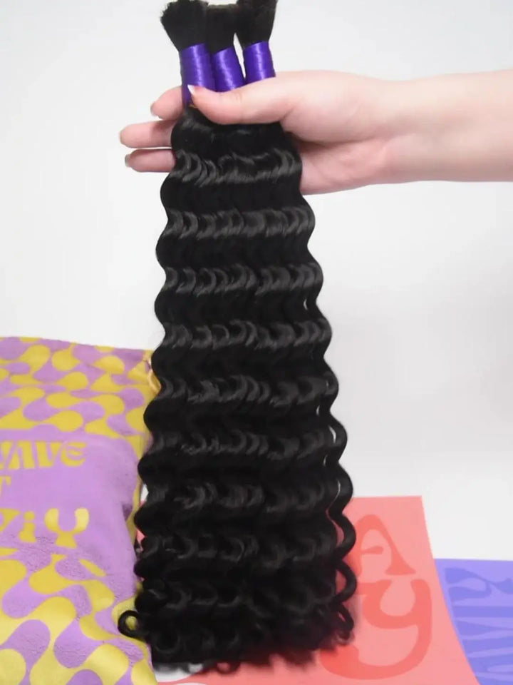 DOUBLE DRAWN BURMESE CURLY HUMAN BRAIDING HAIR