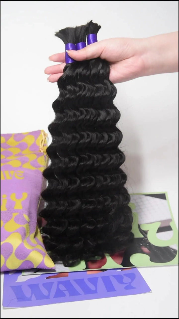 DOUBLE DRAWN DEEP WAVE HUMAN BRAIDING HAIR