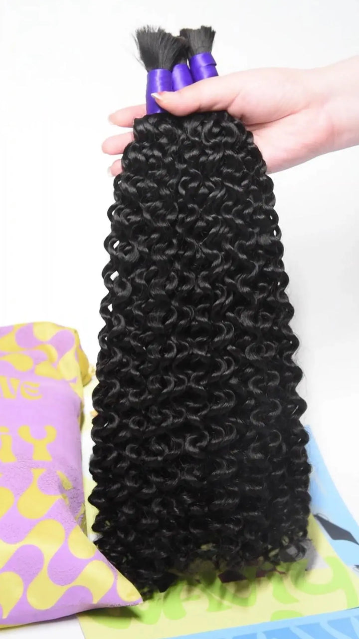 DOUBLE DRAWN HUMAN CURLY HAIR FOR BRAIDING