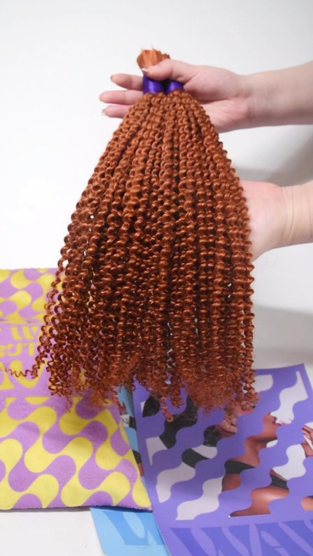 350 Braiding Hair Ginger Curly Human Hair